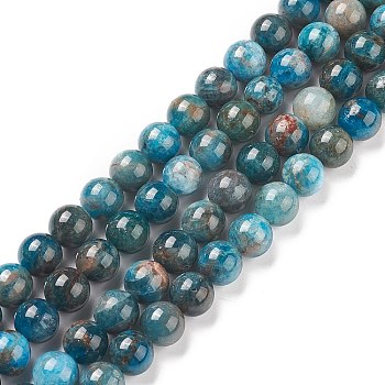 Natural Apatite Beads, Round, 10mm, Hole: 1mm, about 135pcs/250g