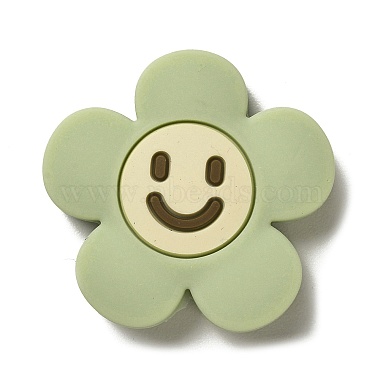 Olive Flower Silicone Beads