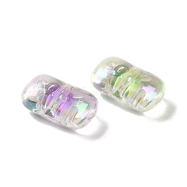UV Plating Rainbow Iridescent Acrylic Beads(OACR-H112-15D)-2