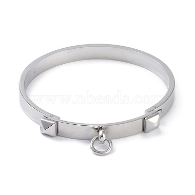 Ring with Square 304 Stainless Steel Bangles(BJEW-G700-04P)-2