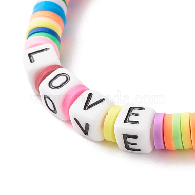 Love Word Acrylic Beads Stretch Bracelet(BJEW-JB07328)-6