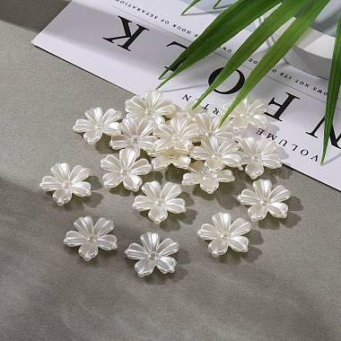 5-Petal Flower ABS Plastic Imitation Pearl Bead Caps(X-OACR-R016-21)-6