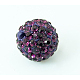Polymer Clay Rhinestone Beads(RB-H284-6MM-Half-204)-1