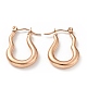 Ion Plating(IP) 304 Stainless Steel Twist Oval Hoop Earrings for Women(EJEW-G293-07RG)-1