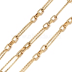 304 Stainless Steel Oval Link Chains, Ion Plating(IP), Unwelded, with Spool, Real 18K Gold Plated, 20x5.5x1mm(CHS-K018-40G)
