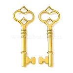 Tibetan Style Alloy Big Pendants, Skeleton Key, Cadmium Free & Lead Free, Antique Golden, 60x21x3mm, Hole: 4x5mm(X1-TIBEP-4919-AG-RS)