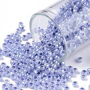 TOHO Round Seed Beads, Japanese Seed Beads, (921) Ceylon Virginia Bluebell, 8/0, 3mm, Hole: 1mm, about 222pcs/10g(X-SEED-TR08-0921)