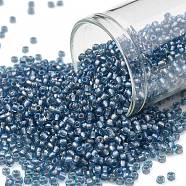 TOHO Round Seed Beads, Japanese Seed Beads, (277) Inside Color Aqua/Lavender Lined, 11/0, 2.2mm, Hole: 0.8mm, about 1110pcs/10g(X-SEED-TR11-0277)
