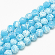 Synthetic Imperial Jasper Beads Strands, Round, Deep Sky Blue, 6mm, Hole: 1mm, about 59~61pcs/strand, 14.7~15.3 inch(G-S300-41B-6mm)