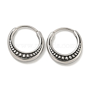 316 Surgical Stainless Steel Hoop Earrings, Ring, Antique Silver, 15.5x14.5mm(EJEW-D096-12AS-14)