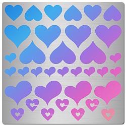 Stainless Steel Cutting Dies Stencils, for DIY Scrapbooking/Photo Album, Decorative Embossing DIY Paper Card, Matte Stainless Steel Color, Heart Pattern, 16x16cm(DIY-WH0238-097)