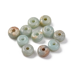 Acrylic Beads, Imitation Shoushan Beads, Flat Round, Dark Sea Green, 6x3.2mm, Hole: 1.6mm(OACR-Z025-12)