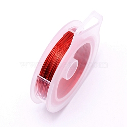 Round Copper Craft Wire, Crimson, 24 Gauge, 0.5mm, about 30m/roll(CWIR-WH0001-0.5mm-17)