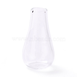 Miniature Glass Vase Ornaments, Micro Toys Dollhouse Accessories Pretending Prop Decorations, Clear, 28.5x15.5mm, Hole: 5.5mm(AJEW-Z006-02)