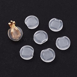 Comfort Silicone Earring Pads, for French Clip Earrings, Anti-Pain, Clip on Earring Cushion, Clear, 8.5x9x3mm, Hole: 3mm(KY-G012-02)