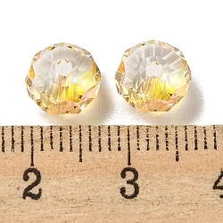 Electroplate Glass Beads, Faceted, Rondelle, Gold, 8x6mm, Hole: 1.6mm, 100pcs/bag(EGLA-Z004-01B-10)
