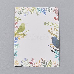 Cardboard Jewelry Display Cards, for Hanging Earring & Necklace Display, Rectangle, Colorful, Bird Pattern, 9x6x0.05cm, Hole: 0.2cm(X-CDIS-H002-03-12)