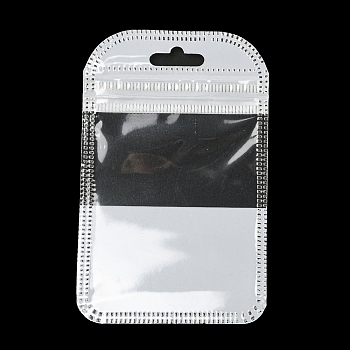 Plastic Packaging Zip Lock Bags, Top Self Seal Pouches, with Window, Rectangle, White, 11x7x0.24cm