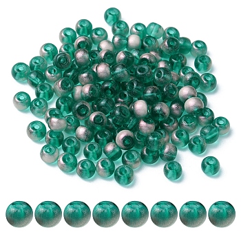 6/0 Transparent Glass Seed Beads, Round Hole, Rondelle, Dark Blue, 4~4.5x3~4mm, Hole: 0.8~1.5mm, 10g/box