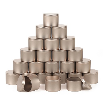 Iron Candle Tins, with Lids, Empty Tin Storage Containers, Column, Rosy Brown, 6.5x5.2cm
