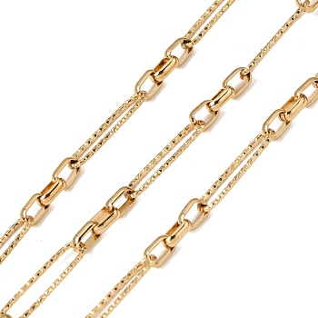 304 Stainless Steel Oval Link Chains, Ion Plating(IP), Unwelded, with Spool, Real 18K Gold Plated, 20x5.5x1mm