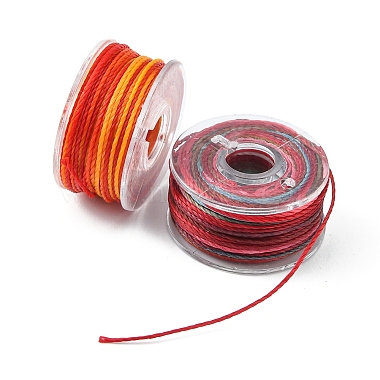 25 Rolls 25 Colors Round Segment Dyed Waxed Polyester Thread String(YC-YW0001-02B)-3