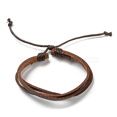 Bracelet à cordon en simili cuir tressé réglable de style 6pcs 6 serti de cordon ciré pour hommes(BJEW-F458-12)-3