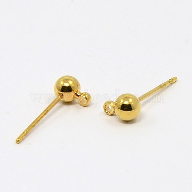 Brass Ball Post Ear Studs(EC253-NFG)-2