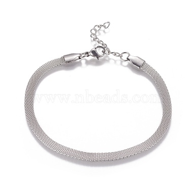 Stainless Steel Network Chains/Mesh Bracelets Bracelets(BJEW-I274-13S)-1