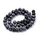 Chapelets de perles de flocon de neige en obsidienne naturelle(G-S259-20-8mm)-2