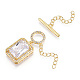 Brass Micro Pave Clear Cubic Zirconia Chain Extender(KK-R133-056-NF)-3