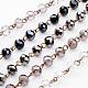 Chaînes de perles en rondelles en verre manuelles pour fabrication de colliers et bracelets(AJEW-JB00240)-1