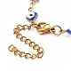 Enamel Rhombus with Evil Eye Link Chains Bracelet(BJEW-P271-03G-03)-3