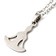 201 Stainless Steel Yoga Human Pendant Necklace with Cable Chains(NJEW-Q317-16P)-2