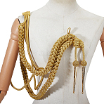 Braided Aiguillette Shoulder Cord, with Brass Tips, Gold, 870x23x18mm(DIY-WH0899-71)