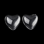 Transparent Glass Heart Cabochons, Clear, 16x16x5~5.5mm(GGLA-R021-16mm)