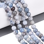 Natural Quartz Beads Strands, Dyed, Smooth Round, Imitation Aquamarine, Light Blue, 8~8.5mm, Hole: 1~1.2mm, about 46~48pcs/strand, 14.96~15.35 inch(38~39cm)(G-N363-8mm-01)