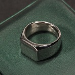 Square 304 Stainless Steel Finger Rings, Signet Rings for Men, Stainless Steel Color, Square: 14x14mm, US Size 10 1/4(19.9mm)(WGB1DFB-20)