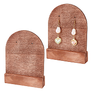 Arch Shaped Wood Single Pair Earring Diaplay Stands, 2-Hole Earring Display Holder, Coconut Brown, 10x2x13.5cm(EDIS-WH0029-81A)