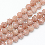 Natural Sunstone Bead Strands, Dyed, Round, 10~11mm, Hole: 1mm, about 37pcs/strand, 14.37 inch(X-G-R345-10mm-31)