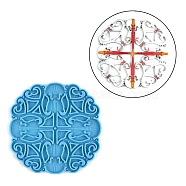 Christmas Themed Decoration Accessories Silicone Molds, Resin Casting Molds, for UV Resin, Epoxy Resin Craft Making, Guitar Snowflake, Deep Sky Blue, 122x122x5mm(DIY-L067-D04)