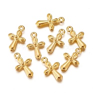 Alloy Pendants, Cross, Golden, Lead Free and Cadmium Free, 19.5x12x2mm, Hole: 1.5mm(EA9082Y-G)