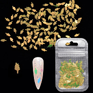 Shining Nail Art Glitter, Manicure Sequins, DIY Sparkly Paillette Tips Nail, Leaf, Gold, 7x3x0.2mm, about 2g/bag(MRMJ-Q072-52E)