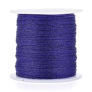 Polyester Braided Metallic Cord, for DIY Braided Bracelets Making and Embroidery, Indigo, 0.4mm, 6-Ply, about 54.68 yards(50m)/roll(X-OCOR-I007-B-20)