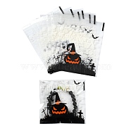 Rectangle Plastic Cellophane Bags, for Halloween, Black, 13x10cm, Unilateral Thickness: 0.035mm, Inner Measure: 10x10cm, about 96~100pcs/bag(OPC-F004-03B)