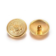 Alloy Shank Buttons, Flat Round, Golden, 25x9.5mm, Hole: 2.5mm(BUTT-WH0014-09D)