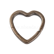 Iron Split Key Rings, Keychain Clasp Findings, Heart, Gunmetal, 31x31x3mm(PALLOY-Q263-B)