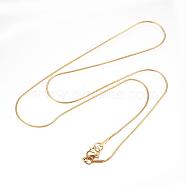 304 Stainless Steel Necklaces, with Lobster Clasps, Snake Chain Necklaces, Golden, 18.3 inch(46.5cm), 1mm(NJEW-D281-01)