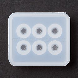 DIY Globe Sphere Silicone Molds, Resin Casting Molds, For UV Resin, Epoxy Resin Jewelry Making, Rectangle, White, 80.5x69.5x18mm, Inner Diameter: 7.5mm(X-DIY-D059-03)