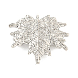 Maple Leaf Shape Alloy Brooch, Platinum, 33.63x39.5mm(JEWB-U006-04P)